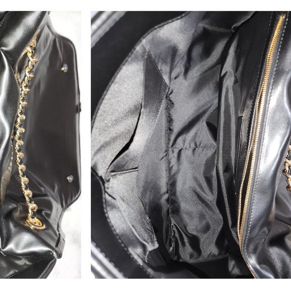 MOSCHINO COUTURE Macro Biker Bag GIANT Black Motorcycle Jacket Shoulder Purse - Picture 15 of 16